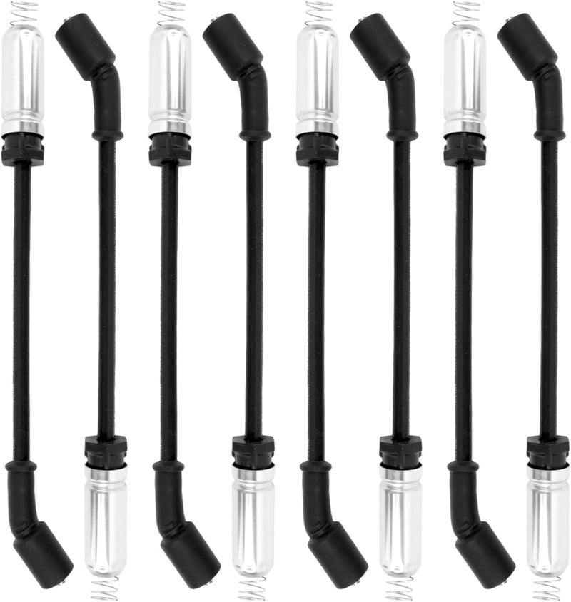 Ntoauto 9748HH Spark Plug Wire Set Compatible with 99-06 sliverado Sierra Tahoe Yukon, 10mm Spark Plug Wires Set with Heat Sheild (Black) - Image 1